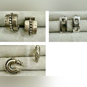 Various vintage silver earrings
